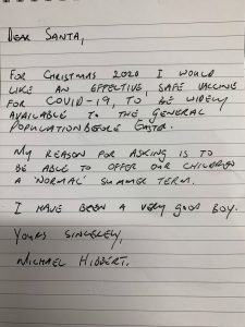 Letter written by headteacher to Santa